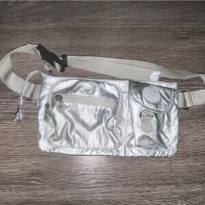 Kipling Presto convertible belt bag in a metallic silver finish